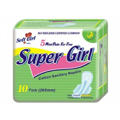Antibakteriell Perforated Film Days Use Super Girl Sanitary Pads